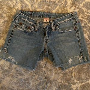 True Religion cutoff jean shorts